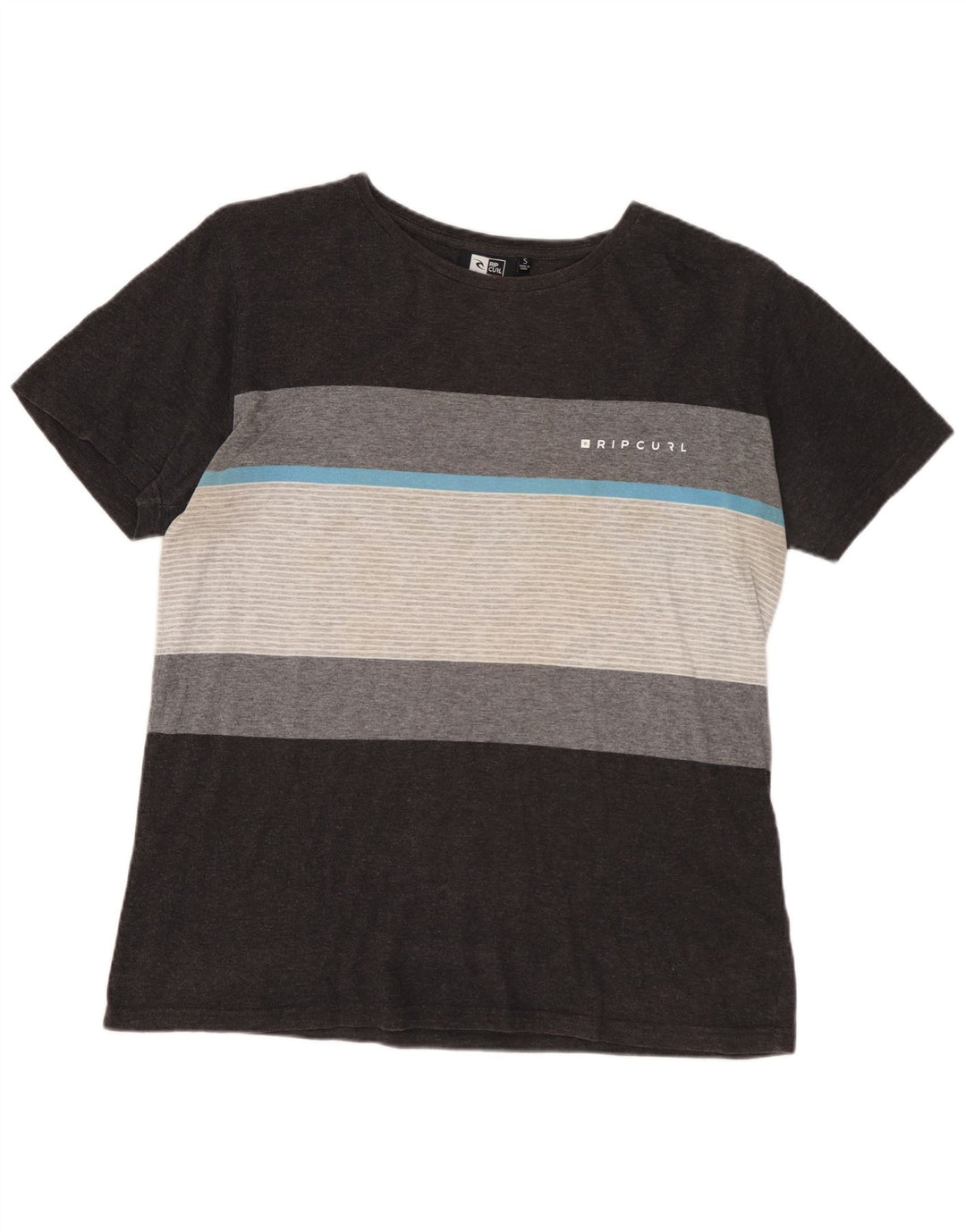 RIP CURL T-Shirt Coupe Standard Homme Petit Gris Rayé