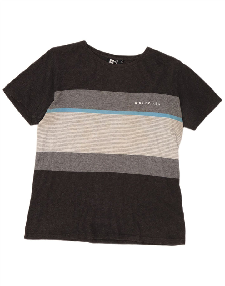 RIP CURL T-Shirt Coupe Standard Homme Petit Gris Rayé