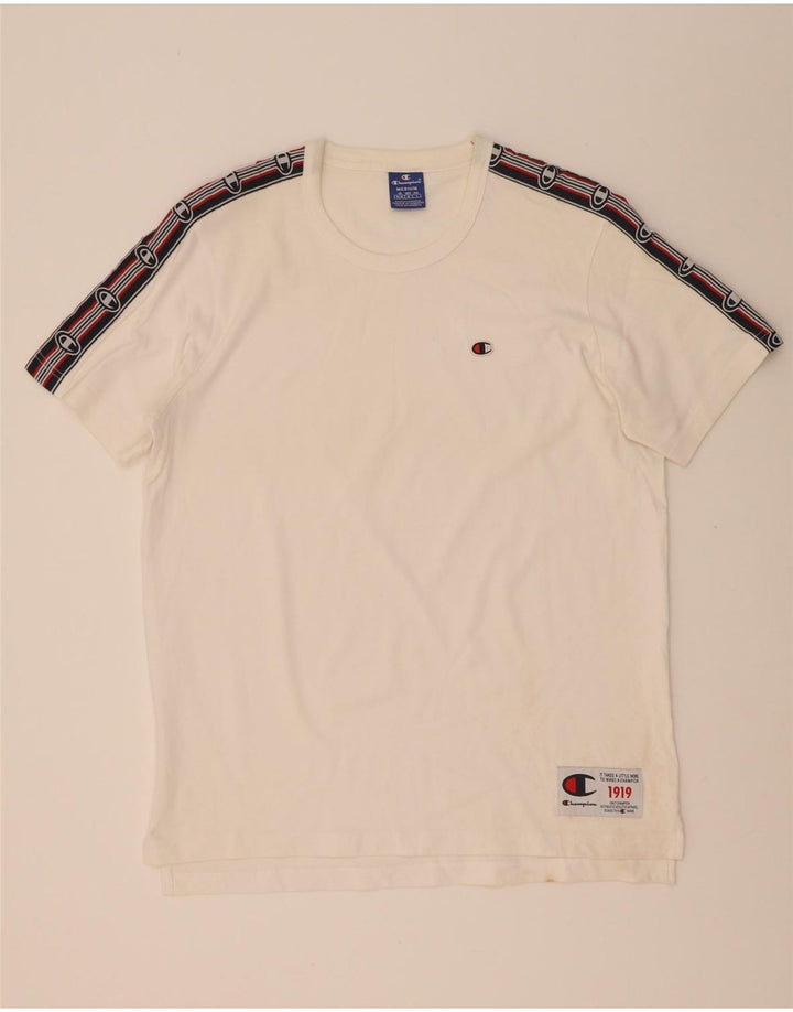 Champion T-Shirt Graphique Homme Blanc Moyen Colourblock