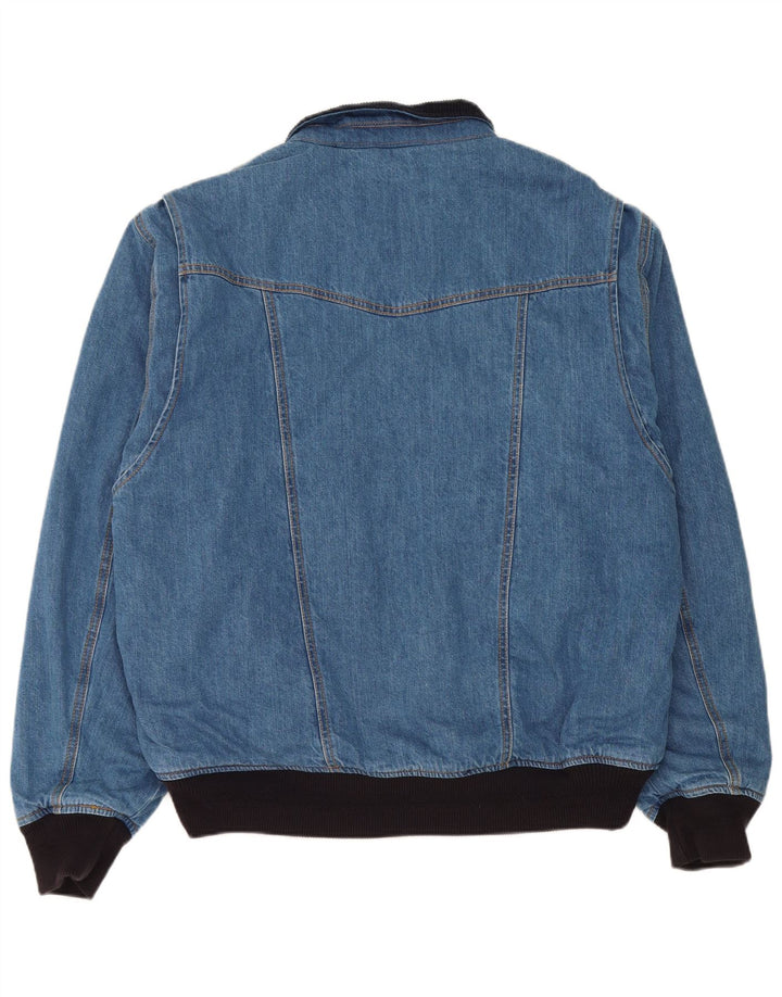 Superdry Veste Bomber En Jean Homme UK 44 2XL Bleu Coton