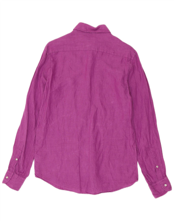 Massimo Dutti Chemise Homme Lin Violet Moyen