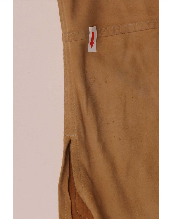 Enrico Mandelli Veste en cuir pour femme UK 18 XL Marron Classique
