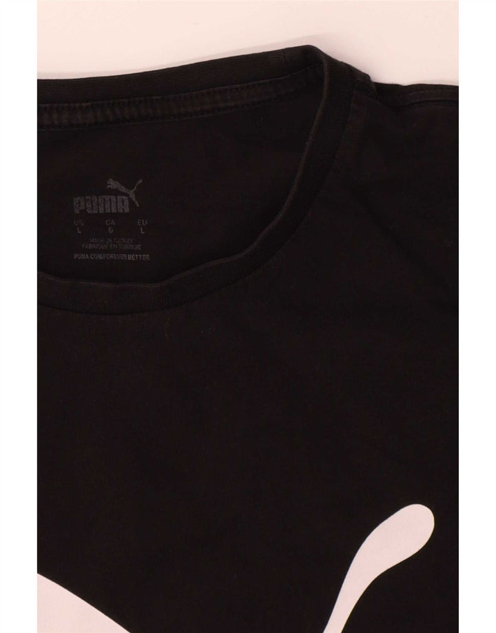 Puma T-shirt graphique pour hommes, grand, noir, coton