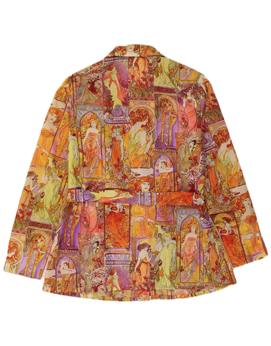 VINTAGE Veste Blazer Graphique 4 Boutons Femme IT 44 Moyen Multicolore