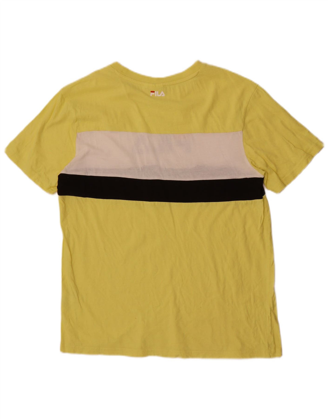 Fila T-Shirt Graphique Homme Jaune Moyen Coton Colorblock