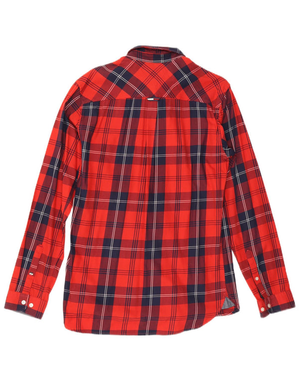 Tommy Hilfiger Chemise Regular Fit Homme Rouge Moyen à Carreaux Coton
