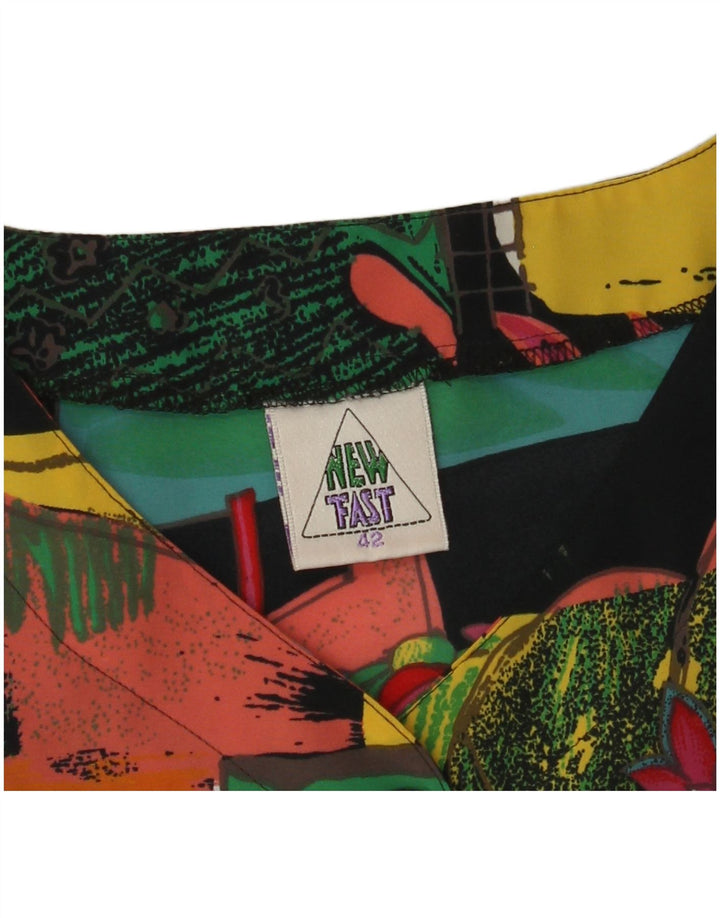 NOUVEAU FAST Chemisier à motif abstrait pour femme EU 42 Grand Noir Polyester