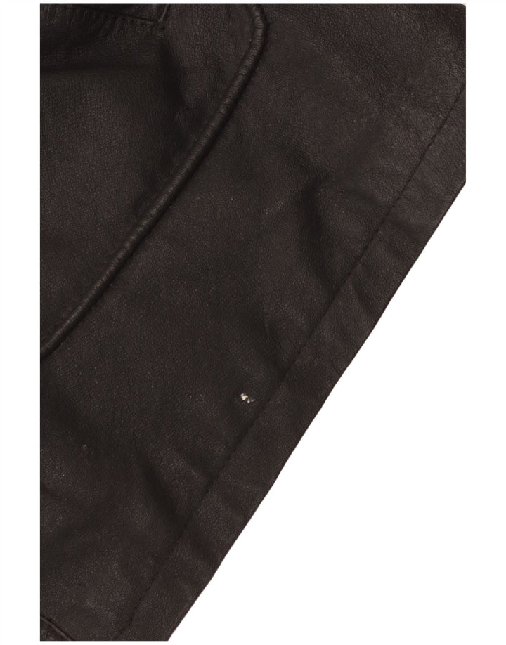 Veste en cuir Duffle vintage pour homme UK 42 XL Cuir noir