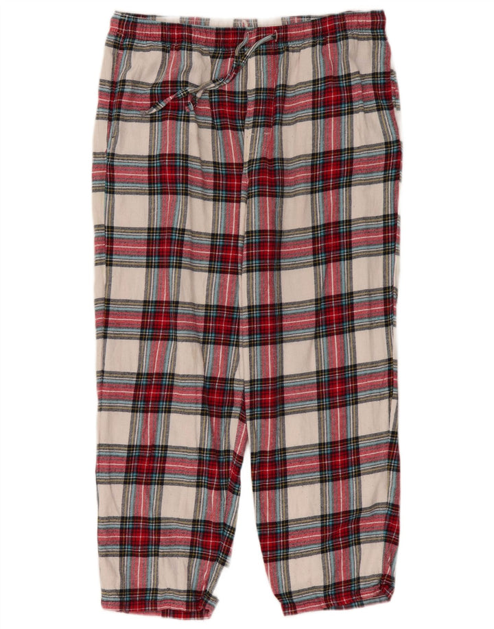 Marks & Spencer Pantalon Chino Femme Large W34 L26 Carreaux Multicolores