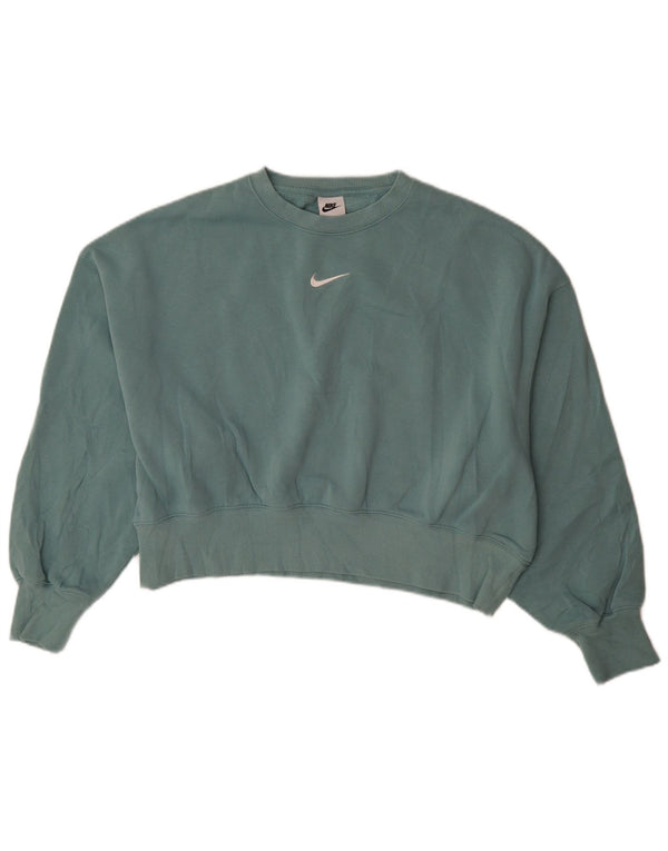 Nike Sweat-shirt surdimensionné pour femme UK 6 XS Vert Coton