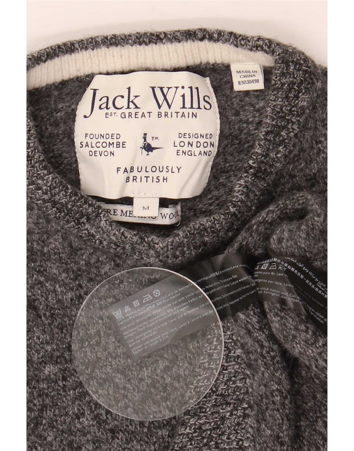 Jack Wills Pull à col rond pour femme UK 12 Gris moyen moucheté