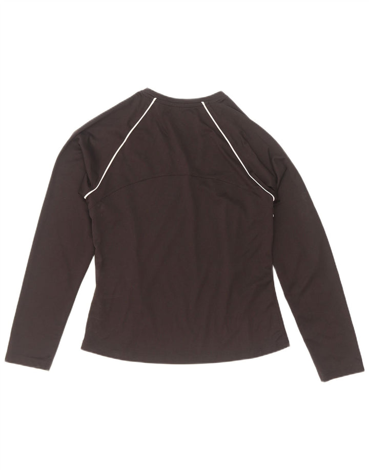 Reebok Femme Top Manches Longues UK 42 Moyen Noir Polyester