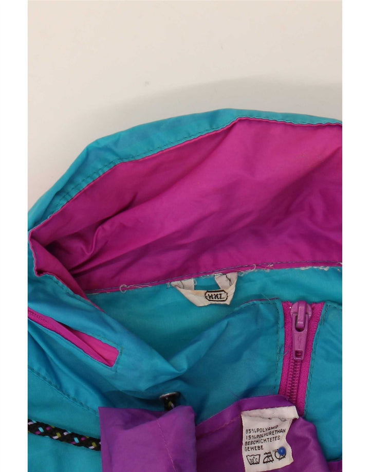 vintage Mens Pullover Rain Jacket UK 44 2XL Violet Colourblock Polyamide