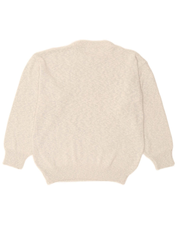 vintage Femmes Crew Neck Jumper Pull UK 18 XL Gris