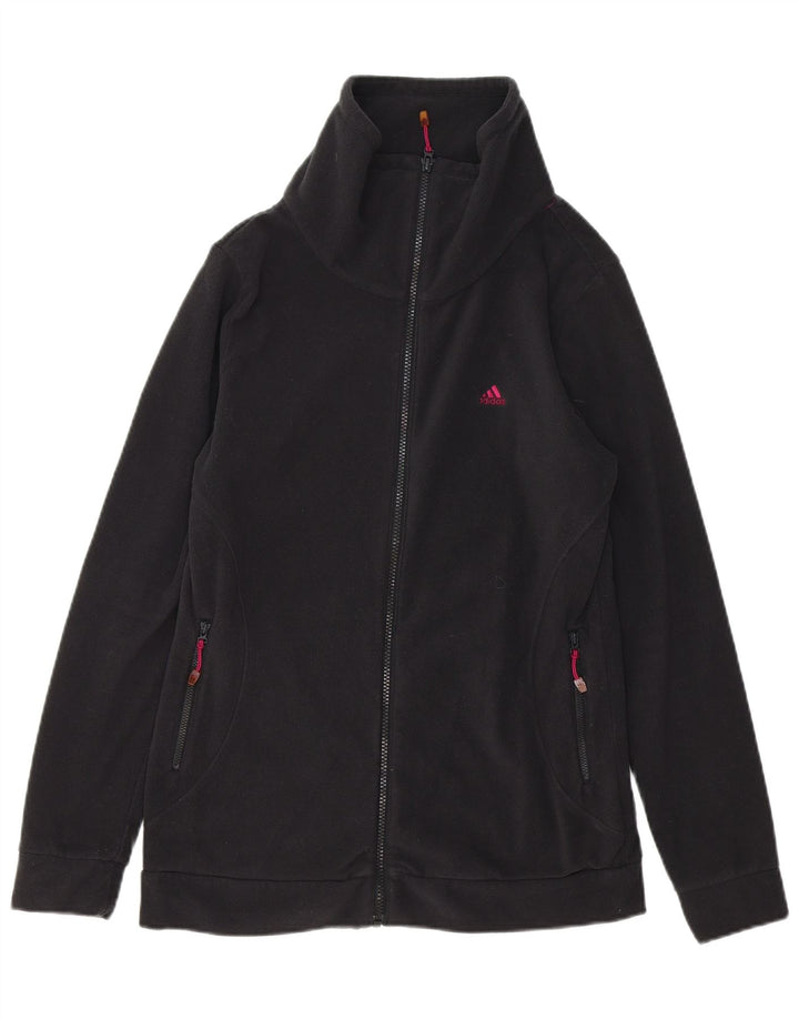 ADIDAS Womens Climawarm Fleece Jacket UK 16 Large Black Polyester