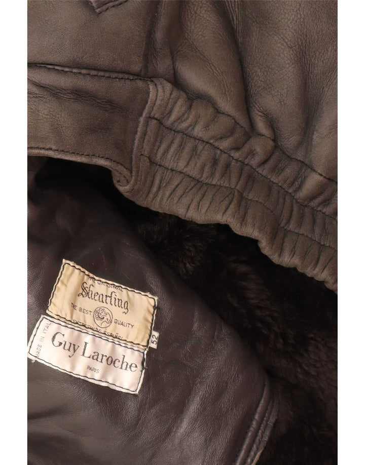 Guy Laroche Veste en peau de mouton pour homme IT 52 XL Gris