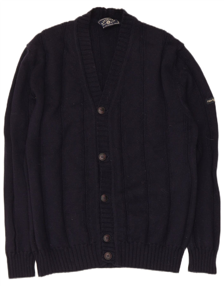 Navigare Cardigan Homme Pull Laine Bleu Marine Moyen