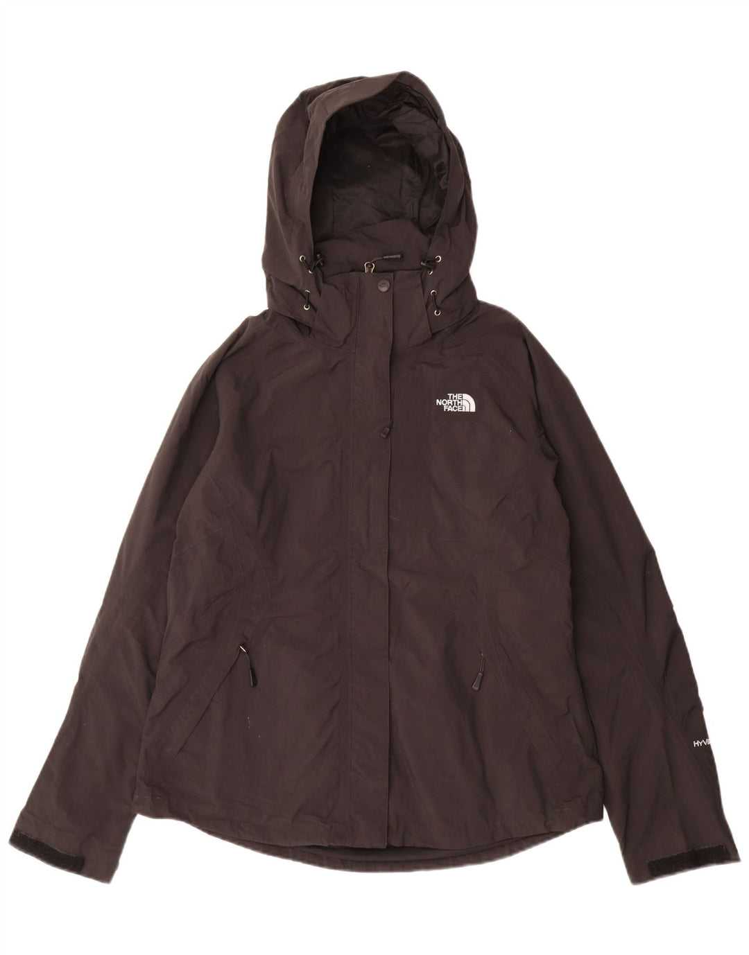 THE NORTH FACE Veste de pluie à capuche Hyvent pour femme UK 16 Large Noir Nylon