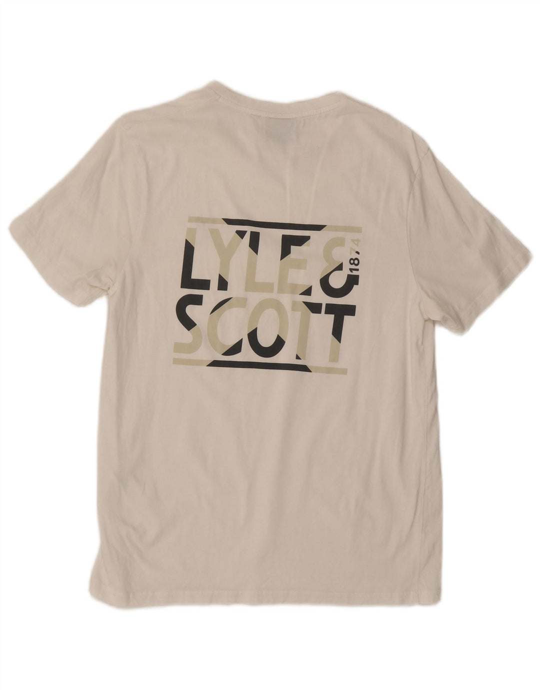 Lyle & Scott T-Shirt Graphique Homme Blanc Moyen Coton