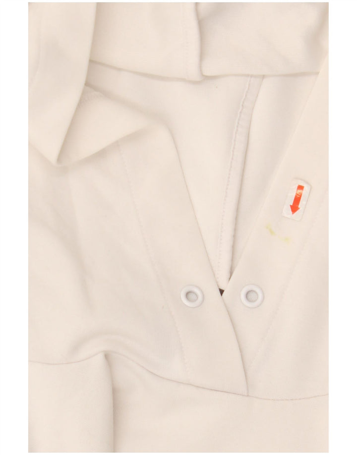 Adidas Pull à capuche graphique pour femme UK 8/10 Petit Blanc Polyester