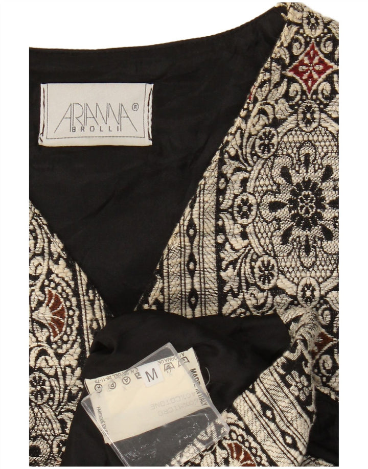 Arianna Gilet Femme UK 14 Medium Noir Paisley Microfibres