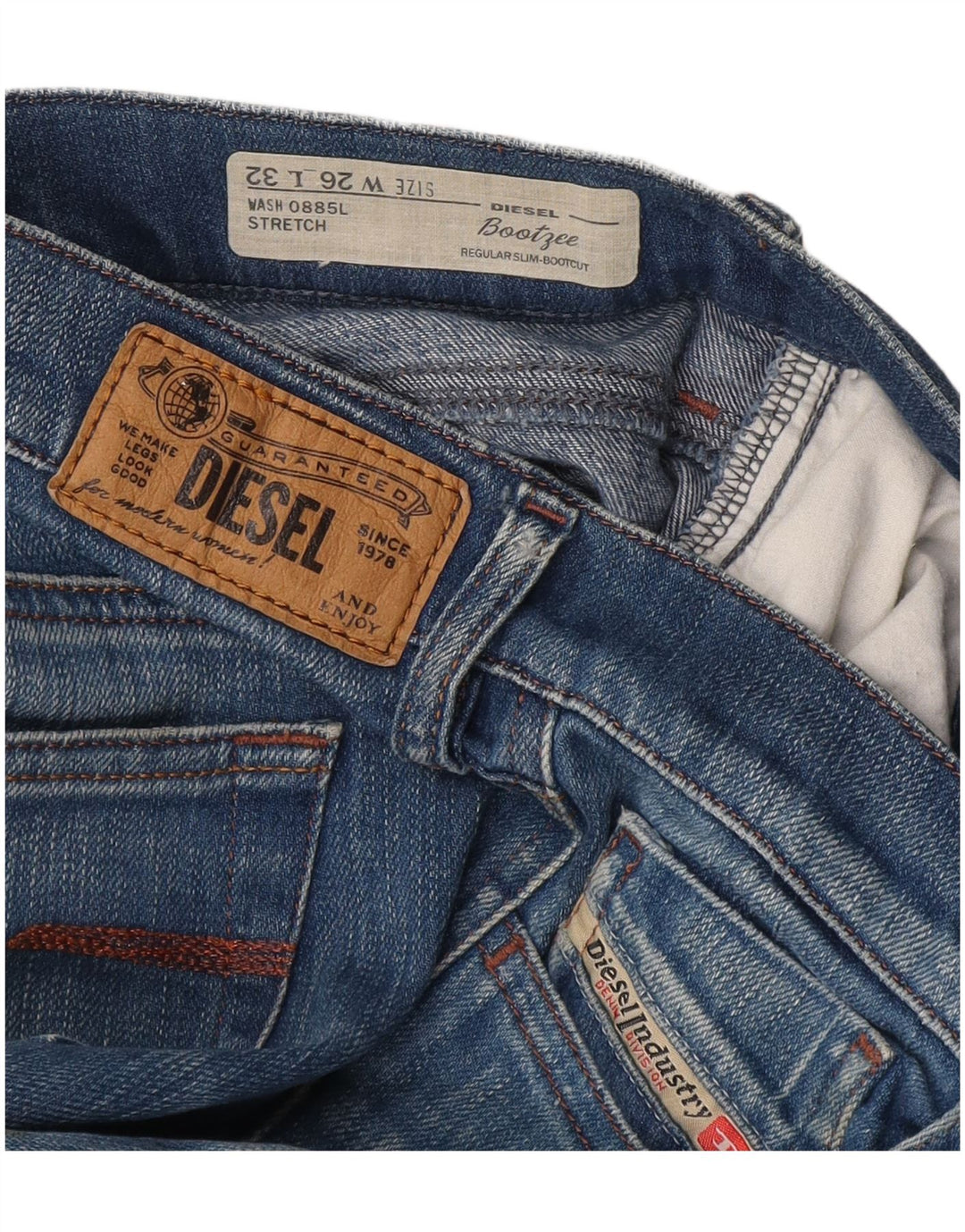 Jean Bootzee Regular Slim Bootcut Femme Diesel W26 L32 Bleu Coton