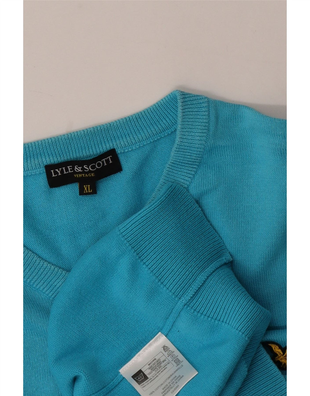 Lyle & Scott Pull Col V Homme XL Bleu Coton