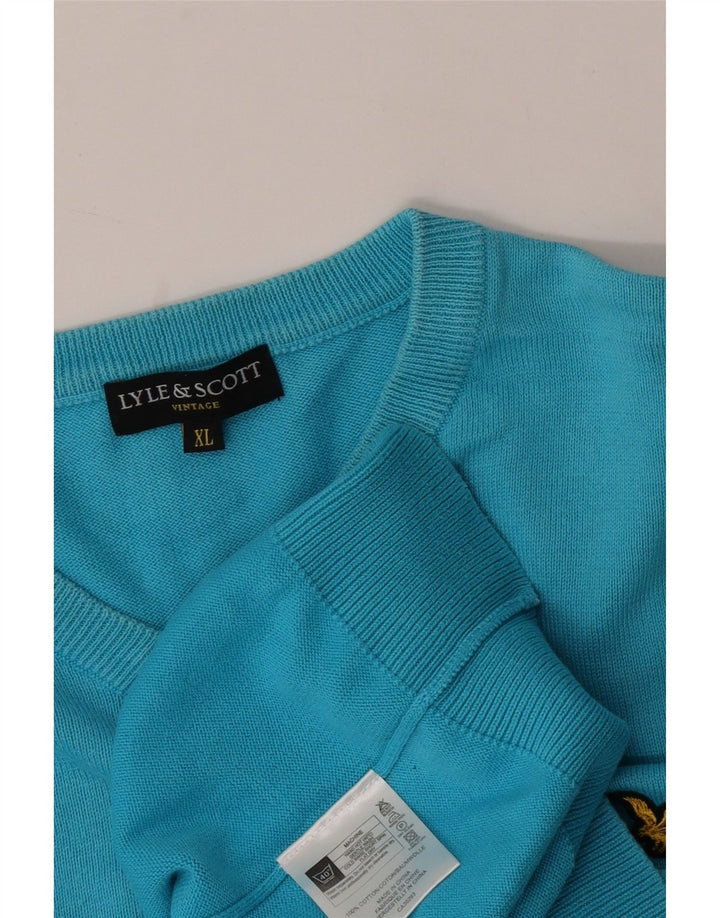 Lyle & Scott Pull Col V Homme XL Bleu Coton