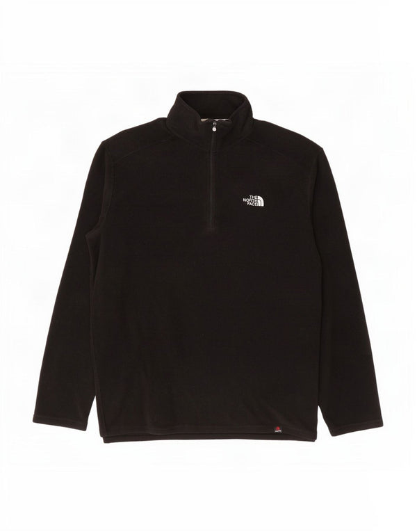 The North Face Mens Zip Neck Fleece Jumper Medium Black Polyester
