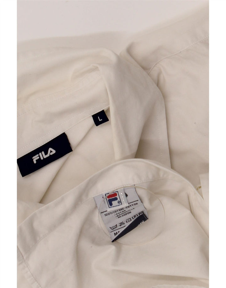 Fila Chemise Homme Large Blanc Coton