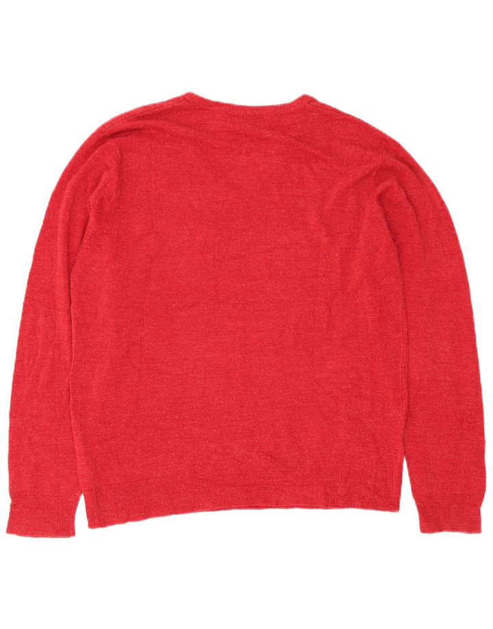 Marks & Spencer Pull col V pour homme en acrylique rouge Taille L