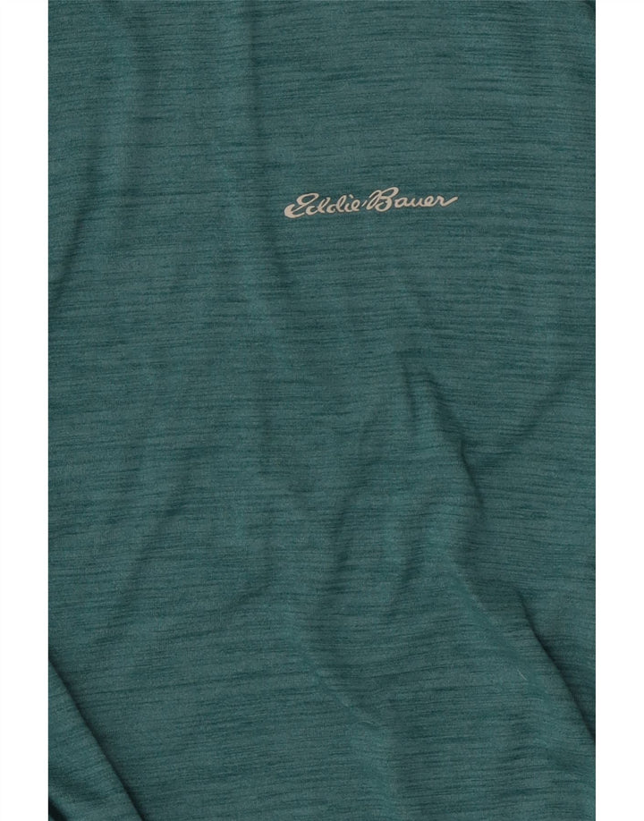 EDDIE BAUER Mens T-Shirt Top Large Blue Flecked Polyester Vintage Eddie Bauer and Second-Hand Eddie Bauer from Messina Hembry 