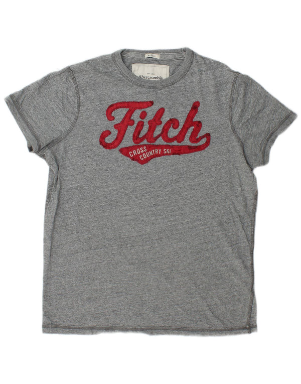 Abercrombie & Fitch T-shirt graphique pour homme en coton gris moyen