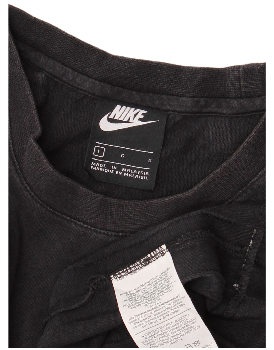 Nike T-shirt graphique pour homme en coton noir Taille L