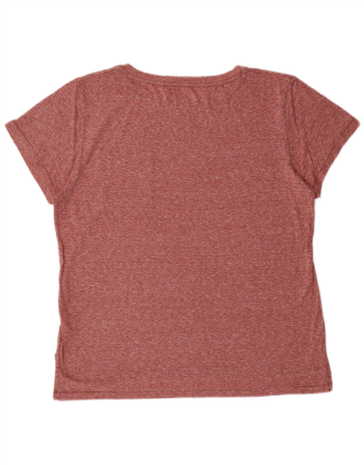 J. CREW T-Shirt Femme Top UK 16 Large Rouge Polyester