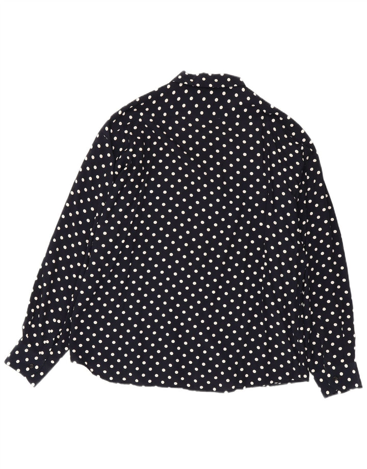 Benetton Chemise Homme Large Bleu Marine À Pois Viscose