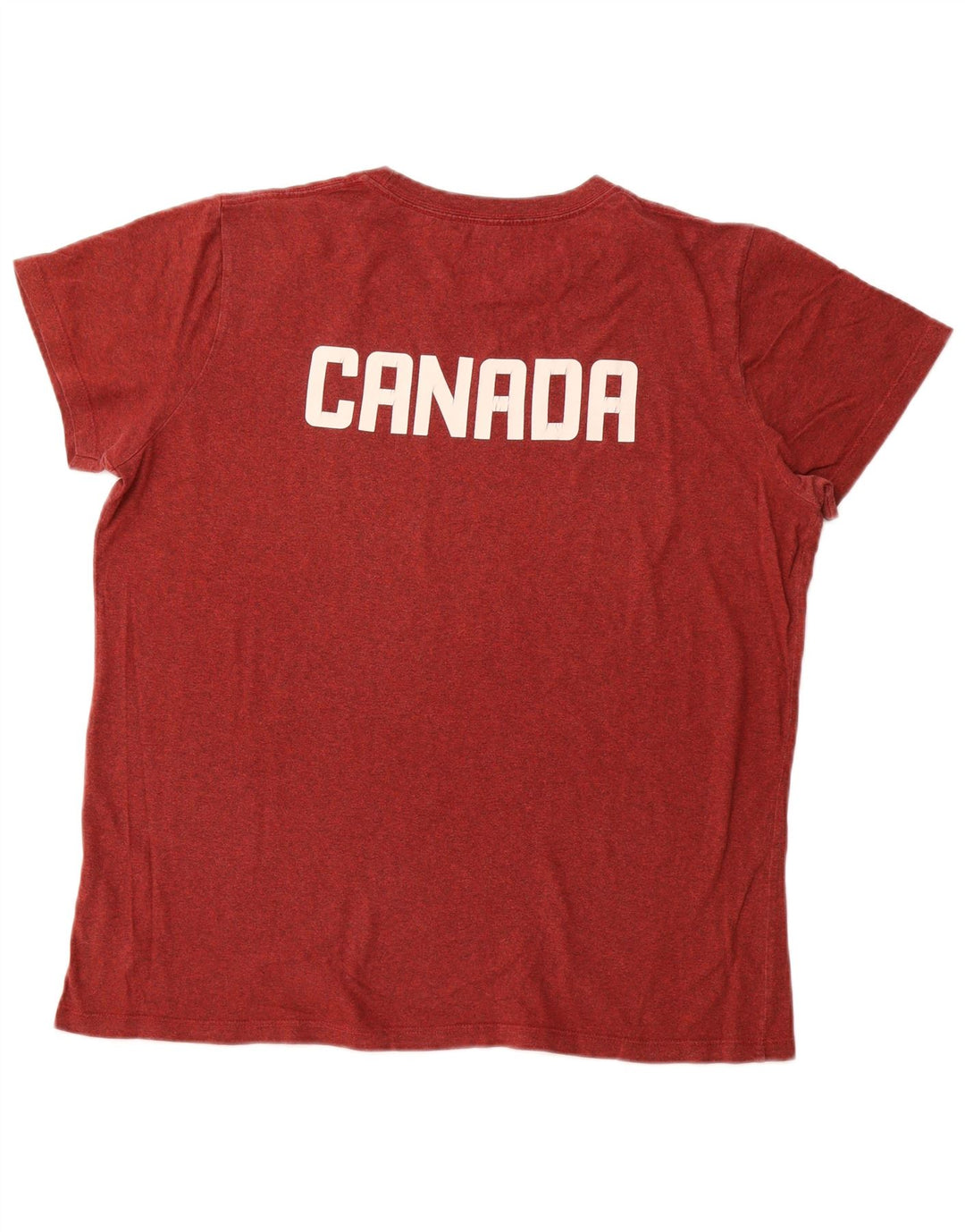 Roots Womens Canada Graphic T-Shirt Top XL Coton chiné bordeaux