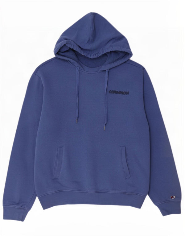 Champion Womens Oversized Hoodie Jumper UK 10 Small Blue Cotton