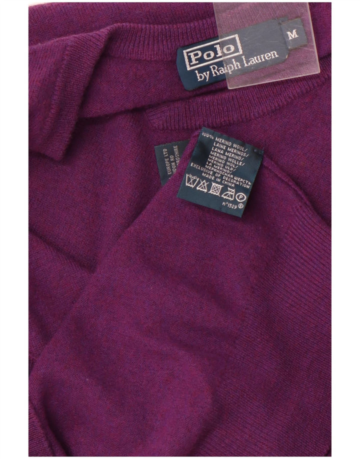POLO RALPH LAUREN Pull Col V Homme Violet Moyen Laine Mérinos