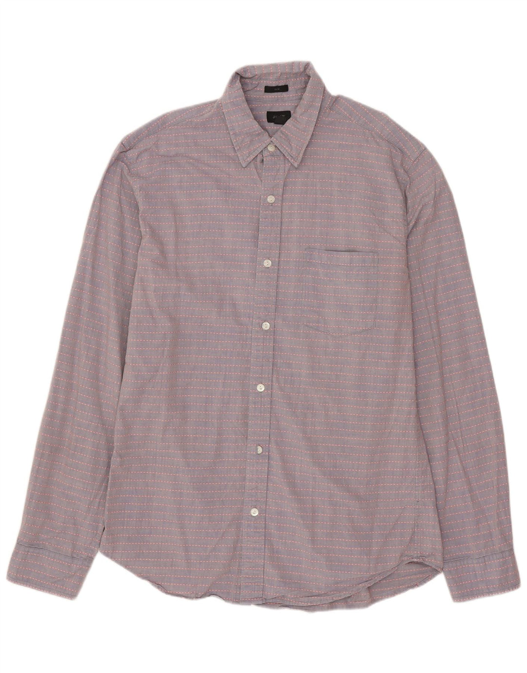 J. CREW Chemise Slim Fit Homme Gris Moyen Rayé Coton