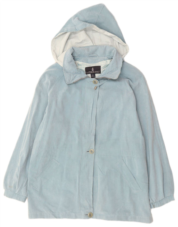LONDON FOG Veste coupe-vent à capuche pour femme UK 16 Grand Bleu Polyester