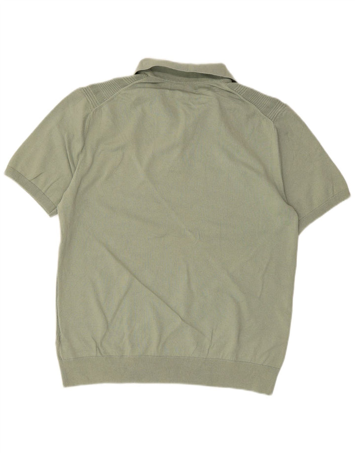 Marks & Spencer Pull à manches courtes et col polo pour homme, grand vert