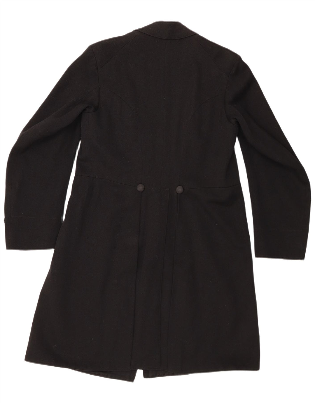 vintage Femme Double Breasted Coat UK 12 Moyen Noir