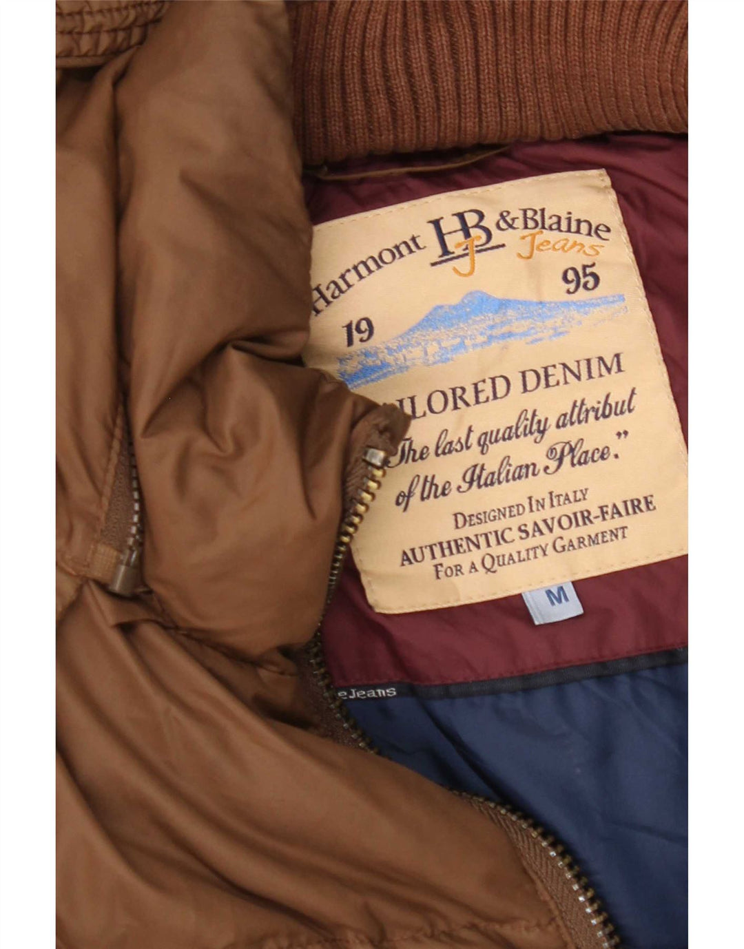 Harmont & Blaine Veste matelassée à capuche pour homme UK 38 Marron moyen