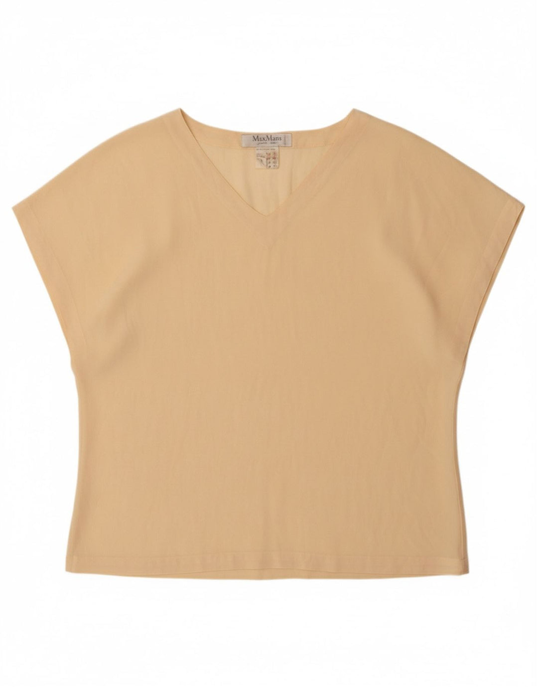 MAX MARA T-Shirt Femme Top UK 14 Large Beige Soie