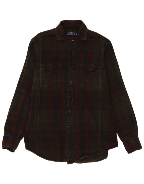 Polo Ralph Lauren Chemise en flanelle pour hommes, grand coton à carreaux marron