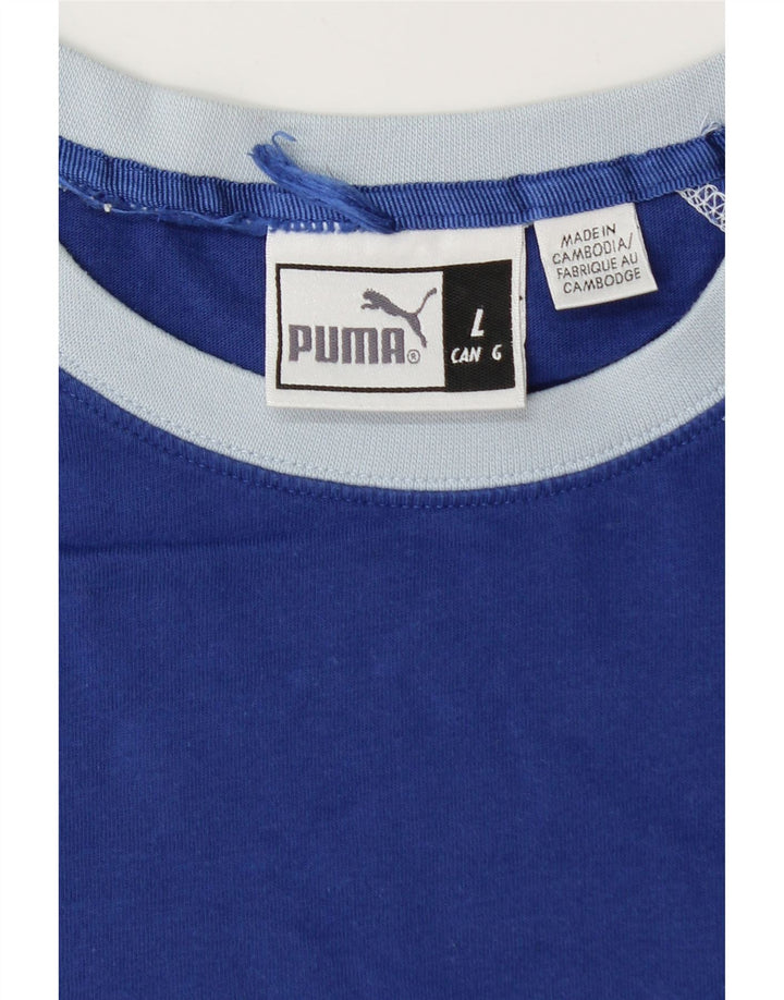 Puma Haut à manches longues pour hommes, grand, bleu, colour block