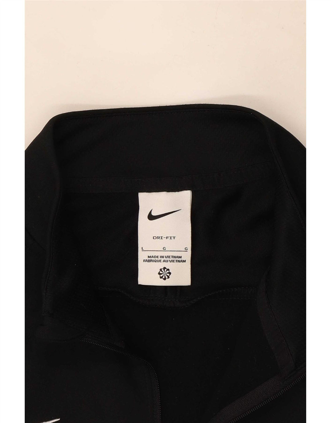 Nike Haut de survêtement Dri Fit avec col zippé et col zippé pour homme, grand, noir, color block