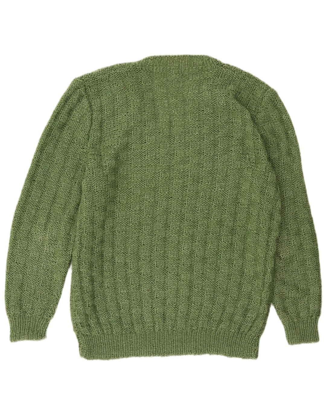 Pull vintage à col en V pour homme 2XL Vert