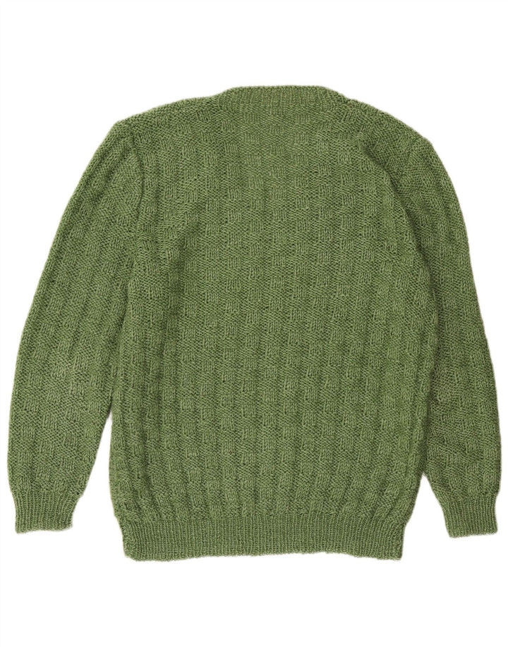 Pull vintage à col en V pour homme 2XL Vert
